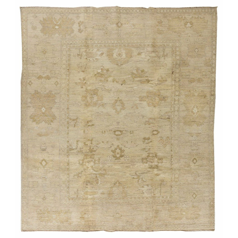 Gharni Wool Oriental Area Rug in Beige/Neutral/Taupe