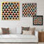 «Black Triangles on Vintage Blue and Orange I», reproduction d'art sur toile-67407405-67407406
