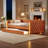King Size Daybed With Trundle, Upholstered Sleeper Sofa With Led Lights And Wheels For Bedroom, Living Room Or Office-1284842579