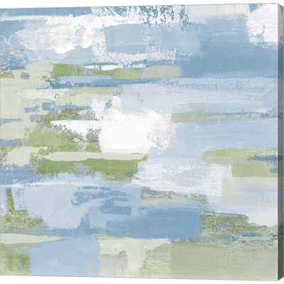«Urban Walkway III Blue and Green» par Silvia Vassileva - peinture sur toile tendue