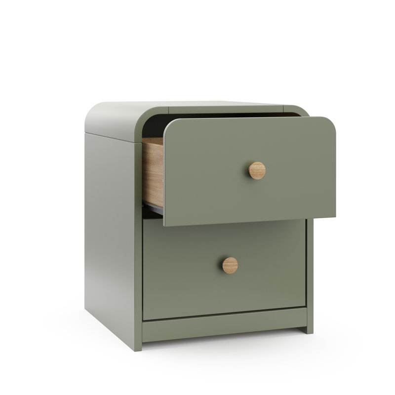 Santos 2-Drawer Nightstand, Olive