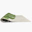 Tapis floral vert / blanc en chenille tissé à la machine-77468401