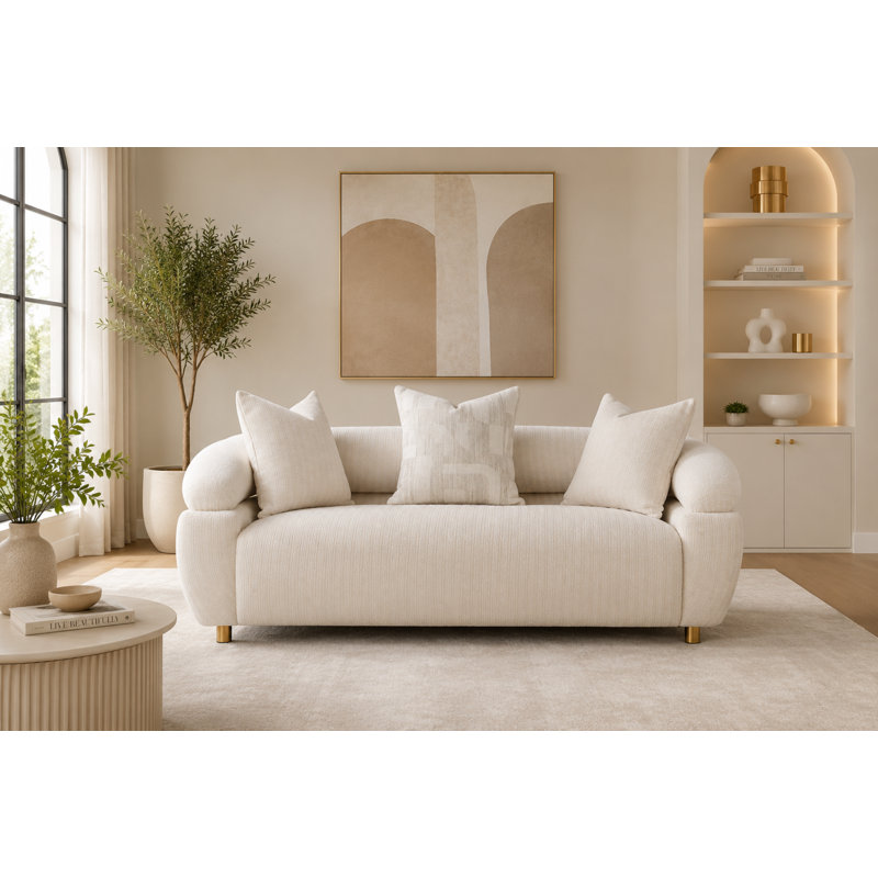Capri Modern Curved Upholstered Loveseat