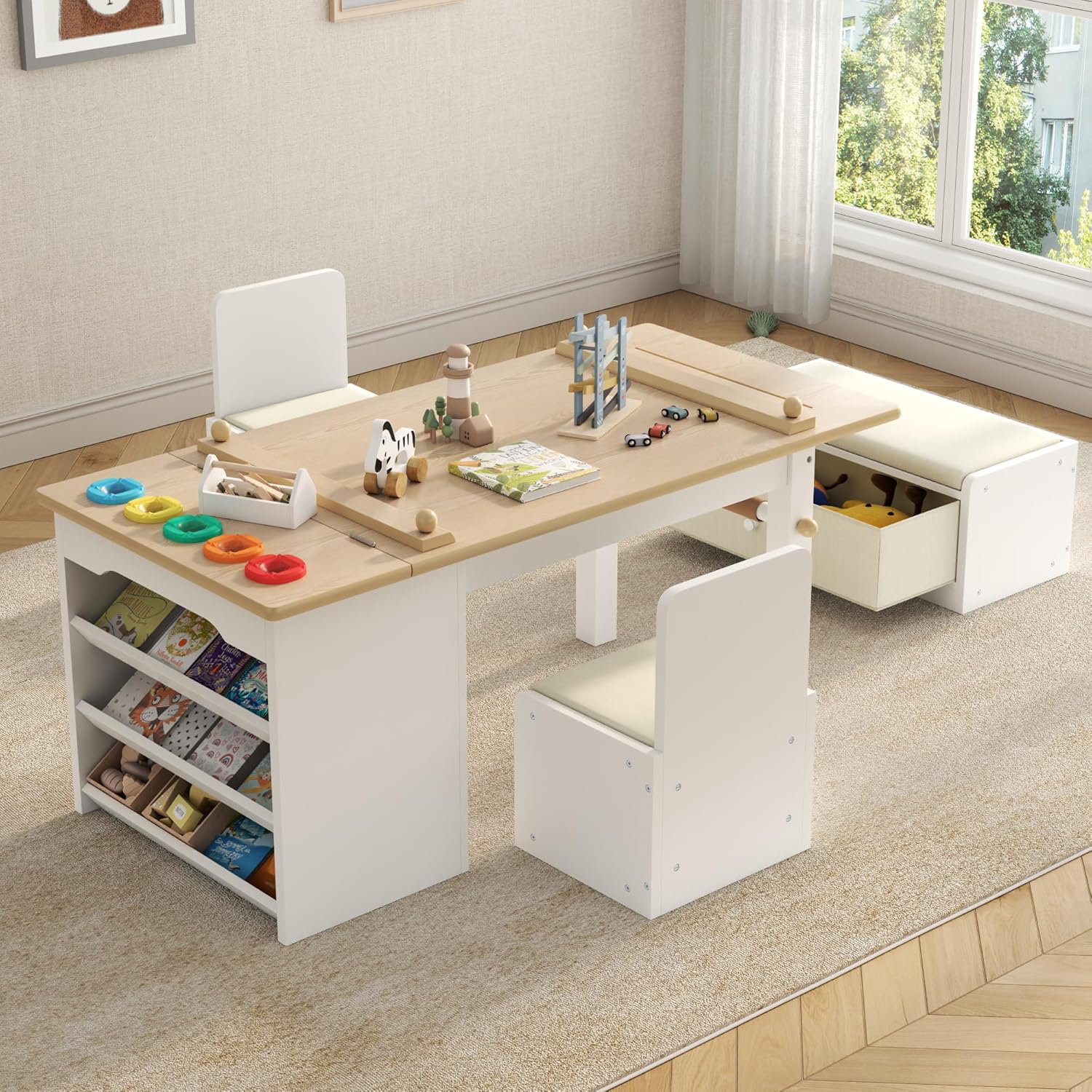 Isabelle & Max™ 3 In 1 Kids Art Table And Chair Set, Art Desk & Easel ...