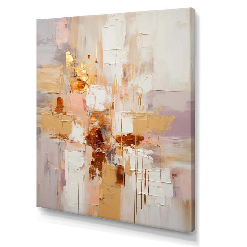«Sudden Blossoming» en or rétro - impression, Toile tendue, H 40 po x l 30 po