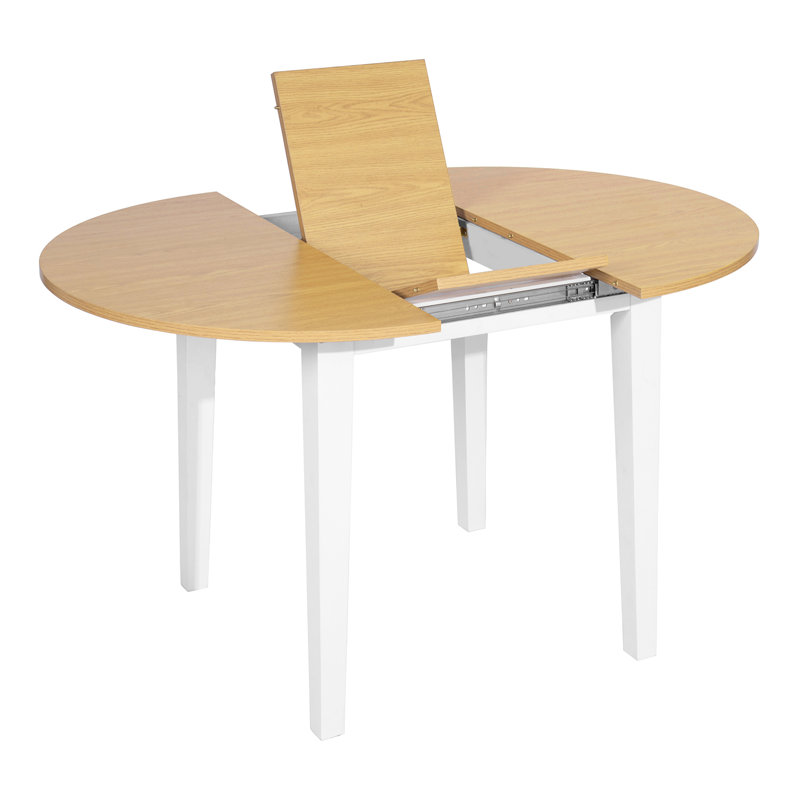 Driskell 90 cm Extendable Round Dining Table with Wood Base