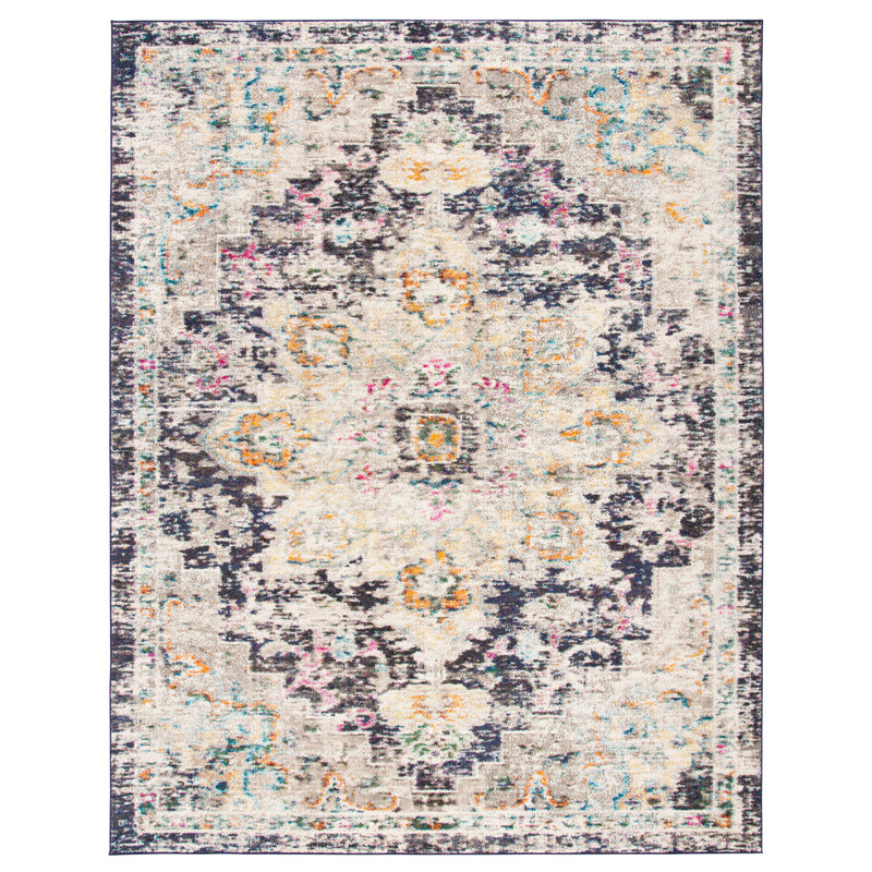 Felty Oriental Black/Gold Area Rug, Rectangle 12' x 15'