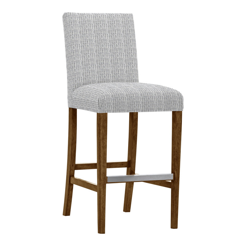 Gin Fizz Upholstered Stool with Solid Wood Frame, No, Tuck Cobalt, Hampton