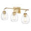 Meuble-lavabo 3 lumières 24 po avec globes en verre transparent Brandon-564414378