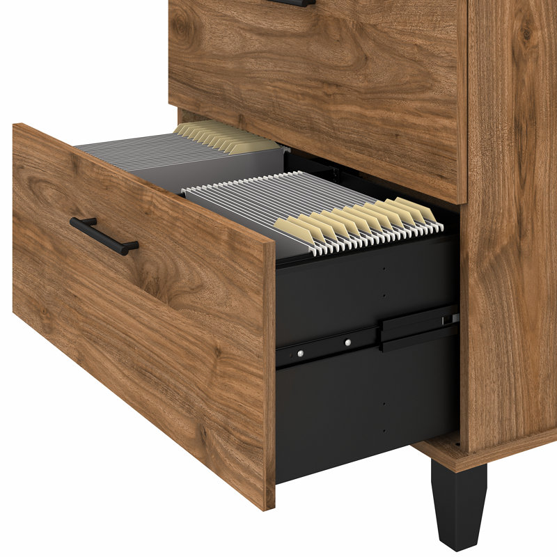 Ensemble de bureau d'ordinateur 3 pièces Magomed, Noyer frais