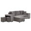 Canapé modulaire réversible en L de 104,5 po à 3 places, canapé-lit escamotable avec méridienne de rangement et 2 tabourets pour le mobilier de salon, gris anthracite Knox-848435322