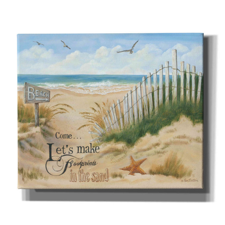 Highland Dunes Footprints On Canvas by Pam Britton Print | Wayfair