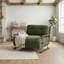 Fauteuil-lit convertible 4 en 1 en chenille verte, fauteuil-lit pliant et lit d'appoint pour petits espaces