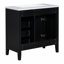 35.98'' Single Bathroom Vanity with Solid Wood+MDF Top-97698488
