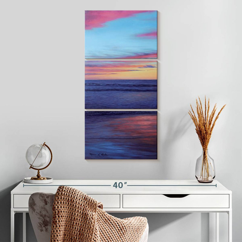 Seascapes, Californie, coucher de soleil, H 32 po x l 15 po