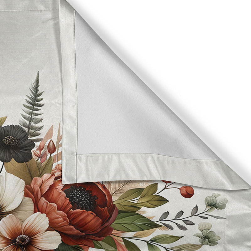 Floral Tailored Kitchen Curtain, 55" W x 24" L
