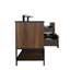 Abrem 60 po L x 19 po P 4 tiroirs Meuble-lavabo autoportant avec évier double et Comptoir en Quartz noir d'ingénierie