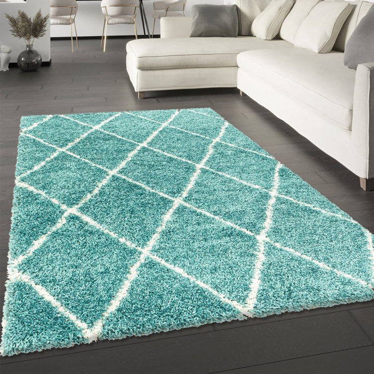Curstyn Geometric Shag Area Rug