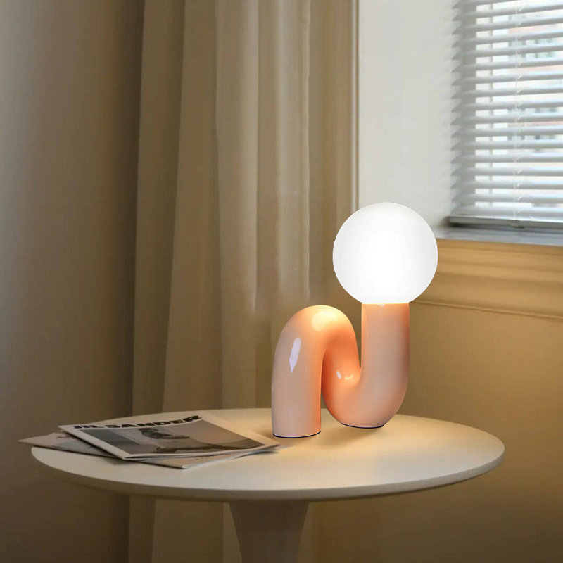Verda Resin Table Lamp, Pink