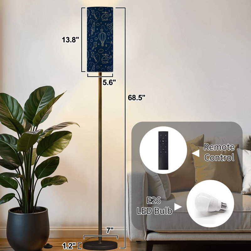 Lampe sur pied pour transport aérien sans soudure Fling Rocket Dimmable Modern