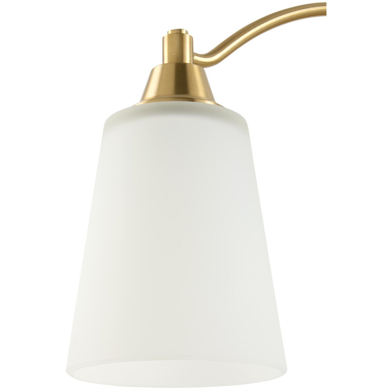 Applique murale Mullens, H 9 po x l 28 po x P 6,5 po, Laiton, Blanc