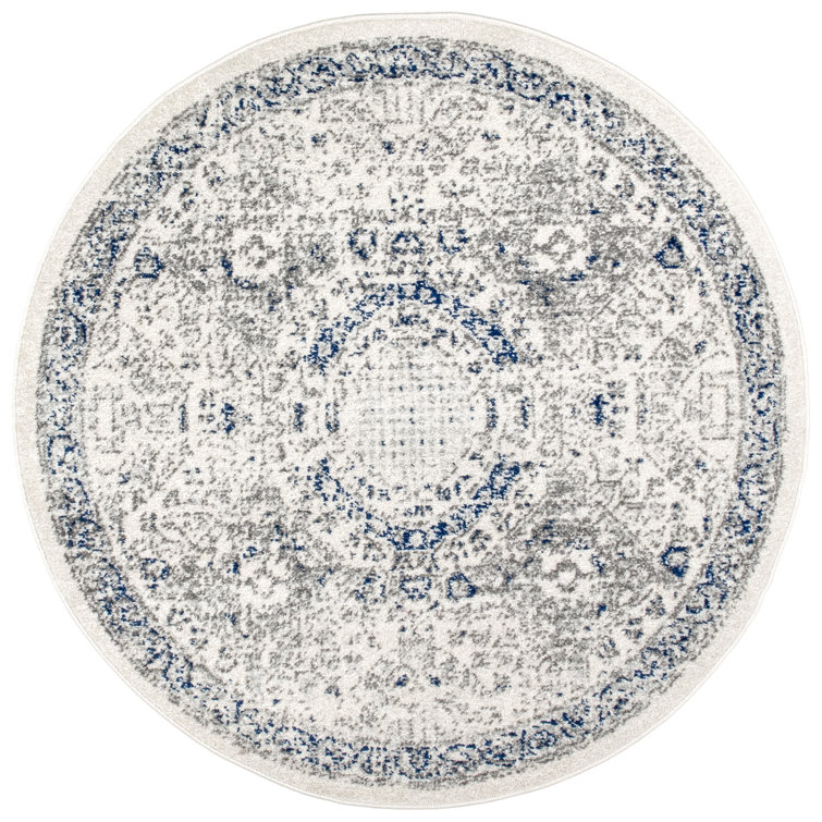 Kristine Power Loom Performance Oriental Blue Rug