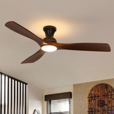 Karlena 52'' Dimmable Ceiling Fan with Light Kit Included and Remote Control 3 Colors Reversible DC Motor Timer Memory