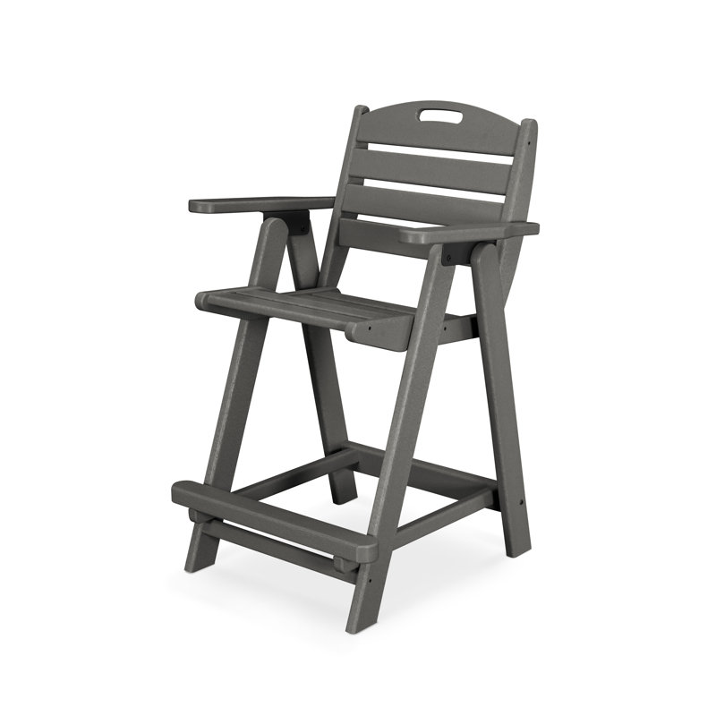 Chaise de comptoir POLYWOOD Nautical, Gris ardoise