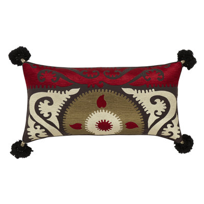 Housse de coussin lombaire en coton avec pampilles Echo