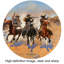 Reproduction d'art classique, «A Dash for the Timber» par Frederic Remington
