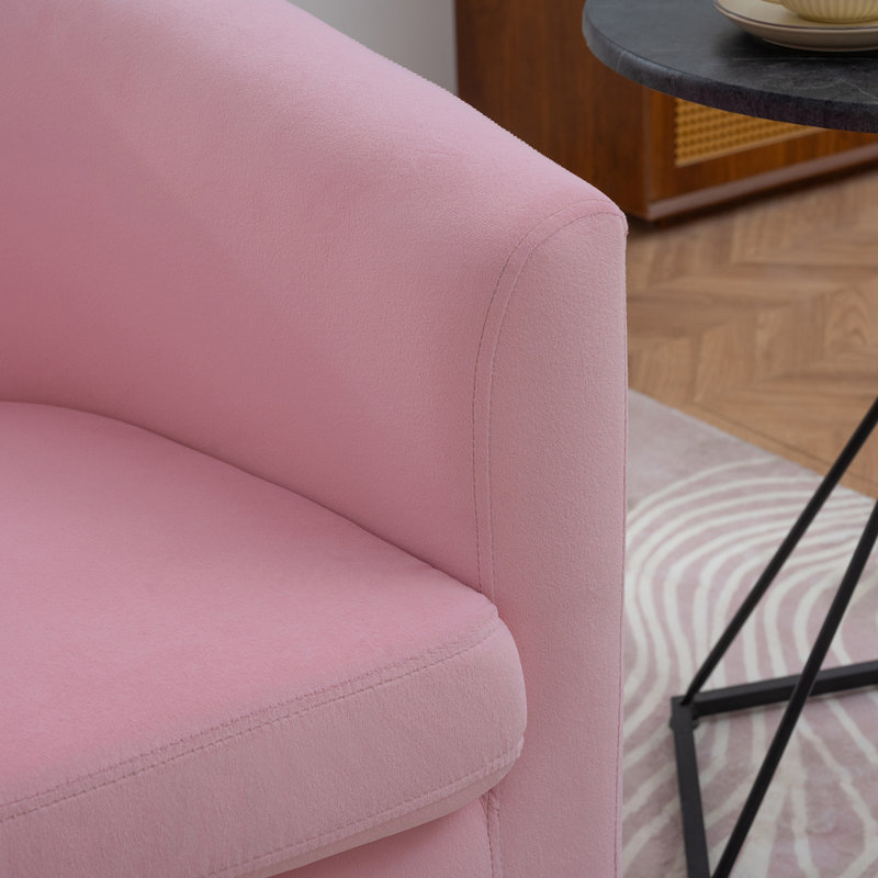 Breiona 27.36" Wide 360-Degree Swivel Chair, Pink Duplicate