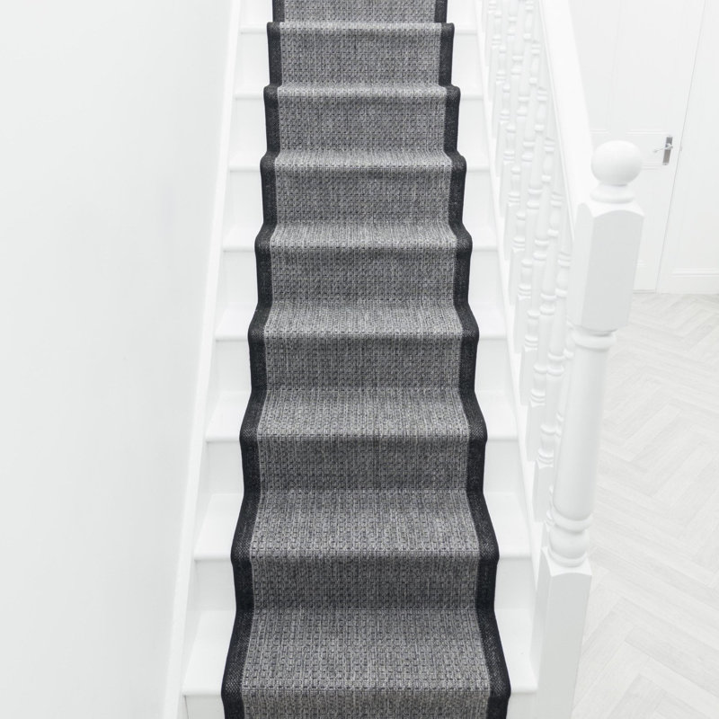 Stair Runner Gingham Flatweave Area Rug, Runner 80 x 450 cm