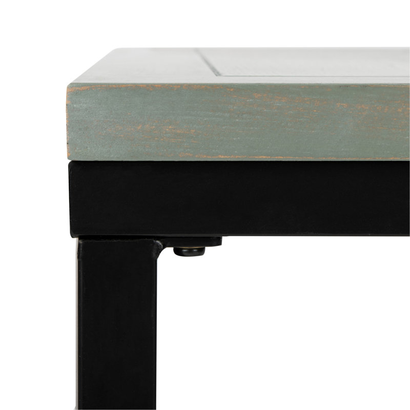 Dennis Solid Wood Top End Table, French Grey