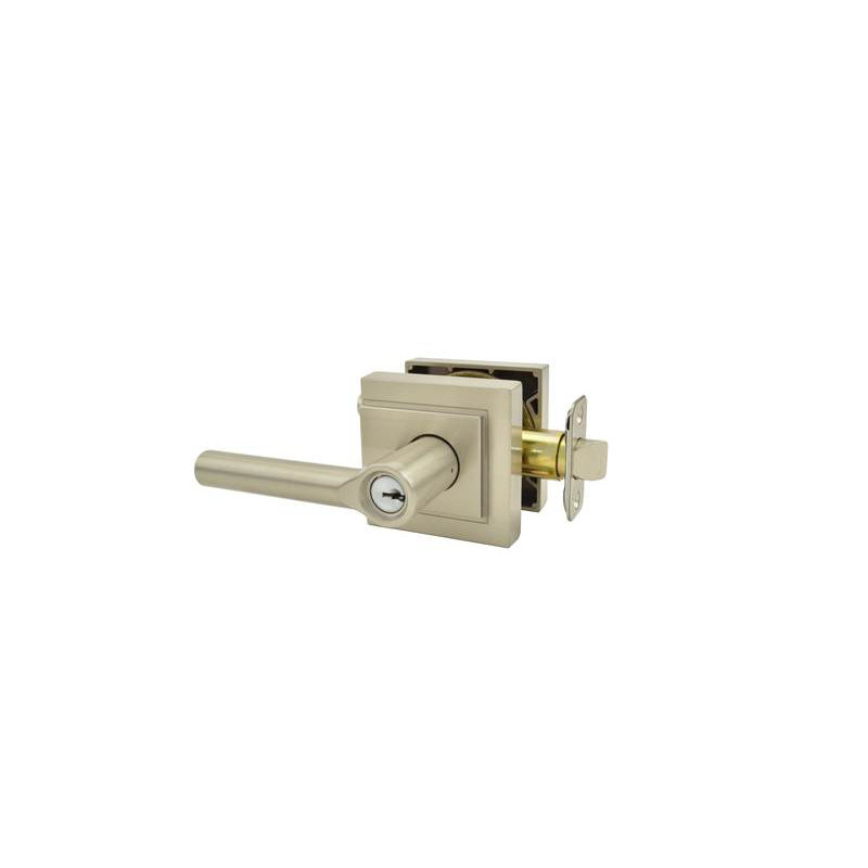 Broadway Lever with Upland Trim Keyed Entry Lock, Keyed Alike