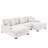 Milbrey 3 - Piece Upholstered Beige Corduroy Modular Sectional Sofa with Pillow Back and Solid Wood Legs-753509434