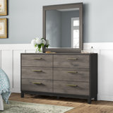 Commode double 6 tiroirs avec miroir Mandy