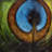 Peacock feather center - 32"x32" art on canvas