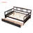 Small Space Guest Room and Living Room Platform Bed, Full Size Solid Wood Classic Brown Daybed with Two Storage Drawers-744158427-744158429