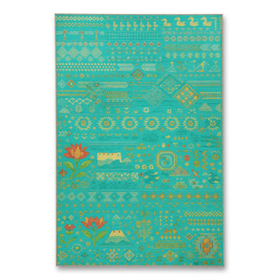 Tapis tissé orange traditionnel Mosso