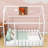 Full Wood House Platform Bed With Fence-1880785854