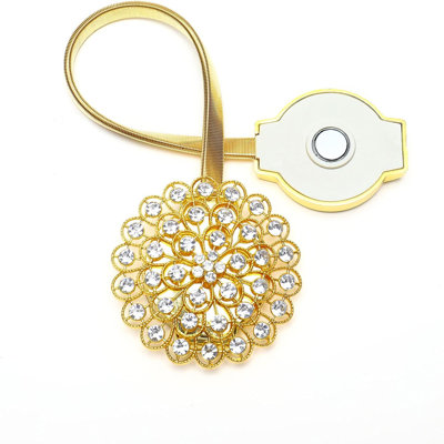 Magnetic Curtain Tiebacks,Magnet Curtain Clips with Stretchy Metal Rope for Home Office