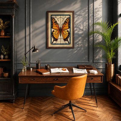 Symmetrical Butterfly Art Deco - Framed Print