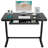 Home Office Height Adjustable 48" Width Glass Top Standing Desk, USB Ports-1568416157