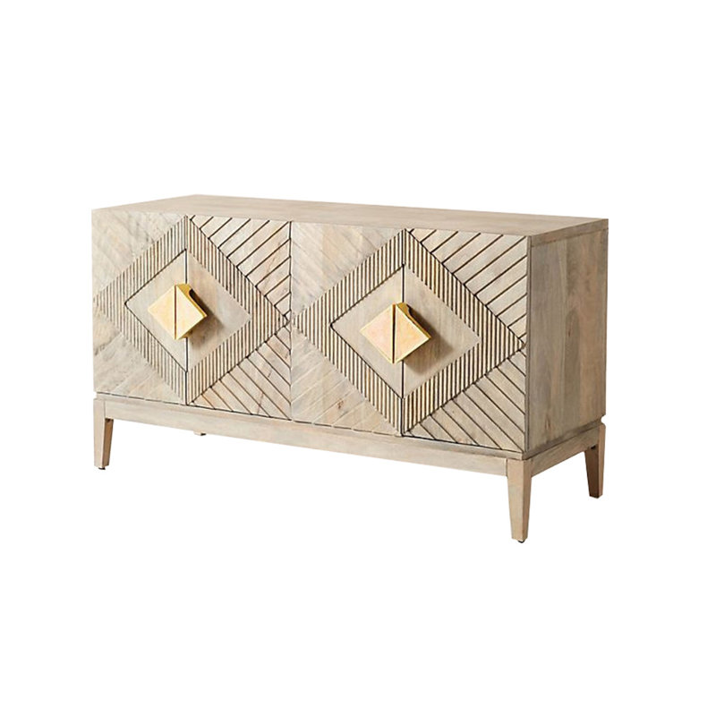 Solid Wood Accent Cabinet, Burlywood