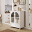Armoire à porte arquée en verre avec plateau à niveaux et tiroir-134379793