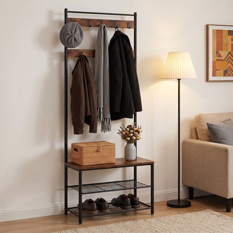 27.6 " Wide Hall Tree with Shoe Storage