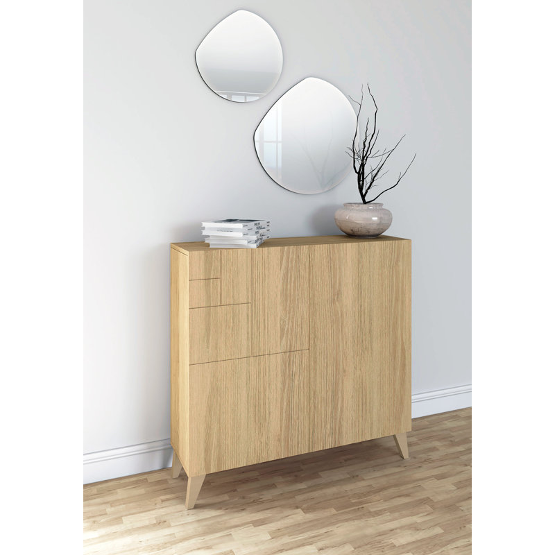12 Pair Shoe Storage Cabinet, Oak