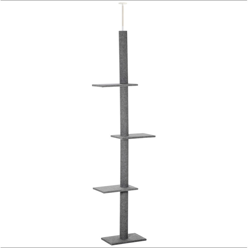 Tour pour chat PawHut, H 102,3 po x l 17 po x P 10,8 po, Gris foncé