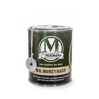 Mr. Moneybag's Scented Jar Candle with Metal Holder