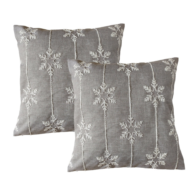 Amabile Grey Square Cushion With Filling PACK OF 2